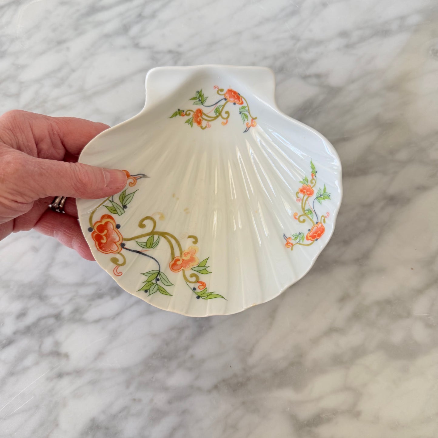 Vintage French Art Nouveau Seashell Trinket Dish by Limoges