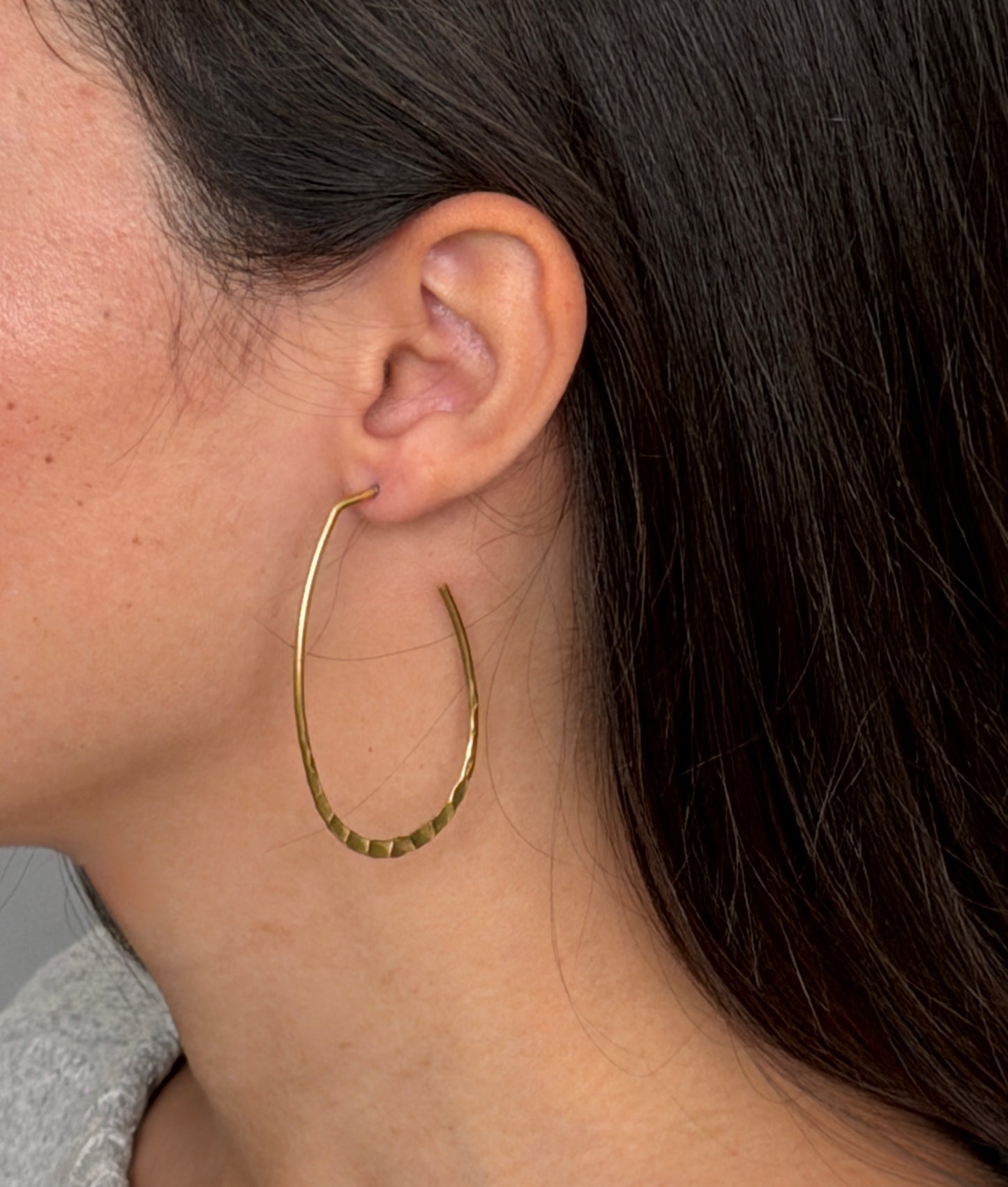 Oblong Hammered Hoop