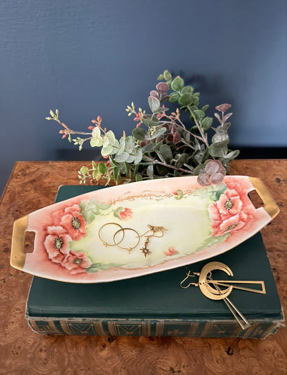 Vintage Pink Poppies Trinket Tray