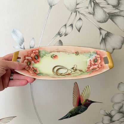 Vintage Pink Poppies Trinket Tray