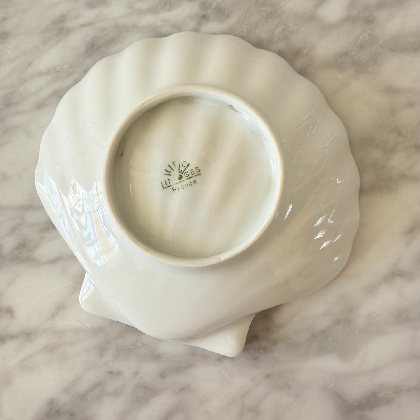 Vintage French Art Nouveau Seashell Trinket Dish by Limoges