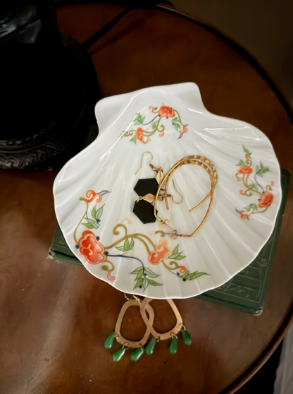 Vintage French Art Nouveau Seashell Trinket Dish by Limoges