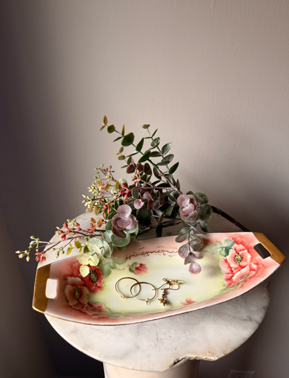 Vintage Pink Poppies Trinket Tray
