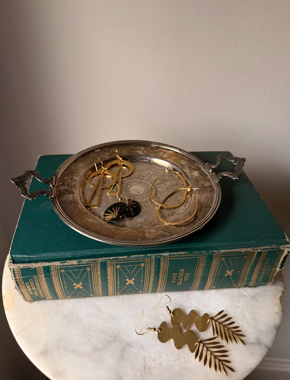Antique Engraved Silverplate Edwardian Style Catchall Tray